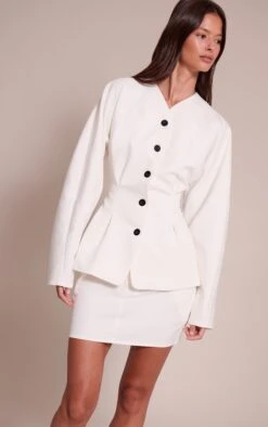 Cream Woven Tailored Micro Mini Skirt -Pretty Little Thing Shop e290f1432dd3adea3a174e37d6c97b10865727ac CNO2394 4 cream woven tailored micro mini skirt