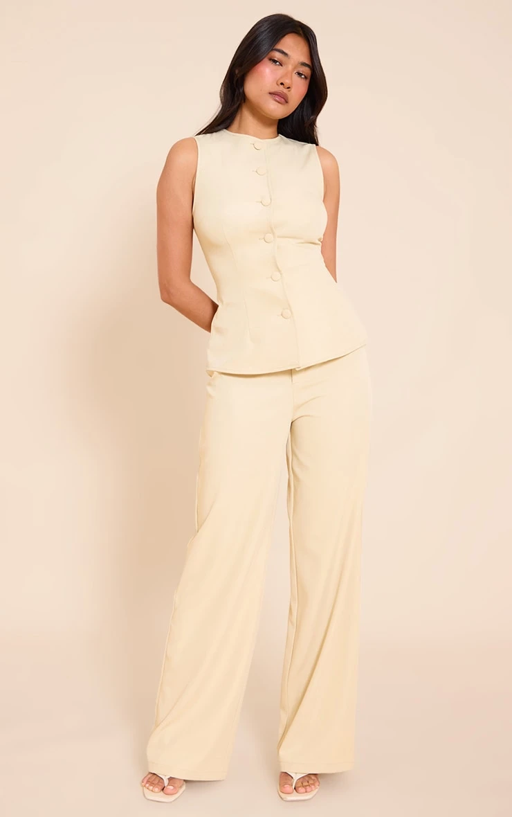 Prettylittlething Lemon High Neck Vest Straight Leg Jumpsuit 1 Prettylittlething Lemon High Neck Vest Straight Leg Jumpsuit