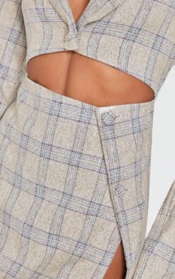Prettylittlething Stone Check Cut Out Long Sleeved Blazer Dress -Pretty Little Thing Shop e2fac597a82f19e1aed777bff666182e54d6eaed cnk1171 4