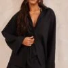 Prettylittlething Black Woven Balloon Sleeve Oversized Shirt -Pretty Little Thing Shop e3236deab0ccb0dd2abdd18ee23ad20197628e50 cnd4690 1