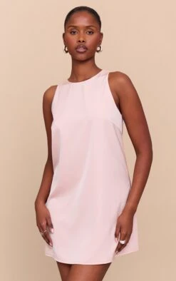 Prettylittlething Blush Tailored Sleeveless Shift Dress