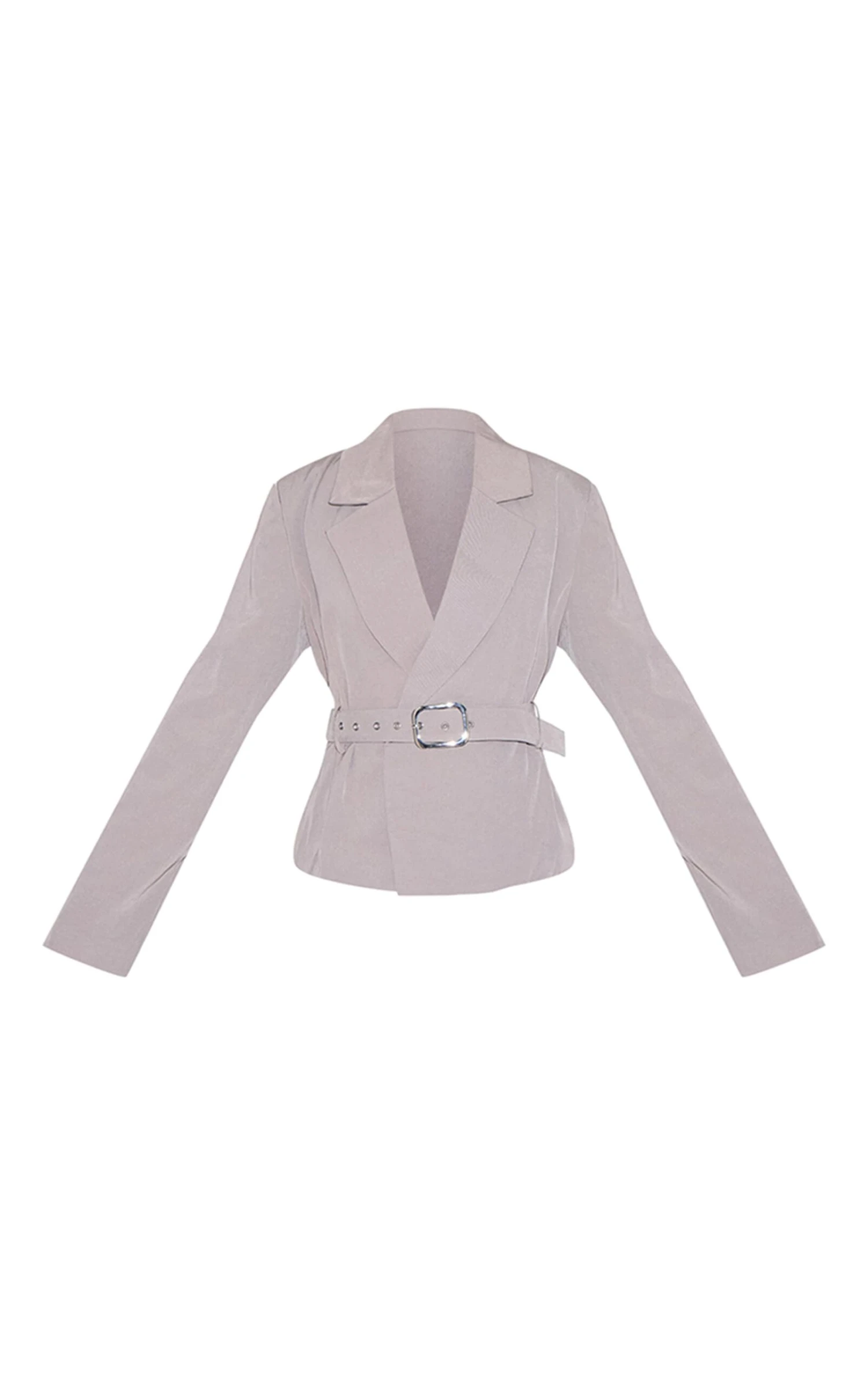 Prettylittlething Grey Tailored Woven Cropped Trench 5 Prettylittlething Grey Tailored Woven Cropped Trench - Image 5