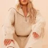 Prettylittlething Stone Chunky Knitted Zip Up Oversized Sweater -Pretty Little Thing Shop e3f2dde9e54c41ddb1bed381a7539b7a67c59dab cnf9203 1