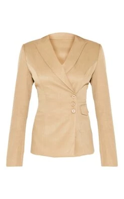Prettylittlething Sand Woven Tailored Cinched Waist Blazer -Pretty Little Thing Shop e3fe624ce2812dc4b2edff81b494f2f7c894446c cnl7272 5