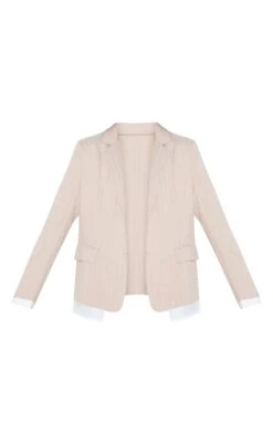 Prettylittlething Taupe Pinstripe Shirt Detail Blazer -Pretty Little Thing Shop e42b53d8f4972dc806a5c2f3a0dccfb07a6beebe CNL7594 5 taupe pinstripe shirt detail blazer