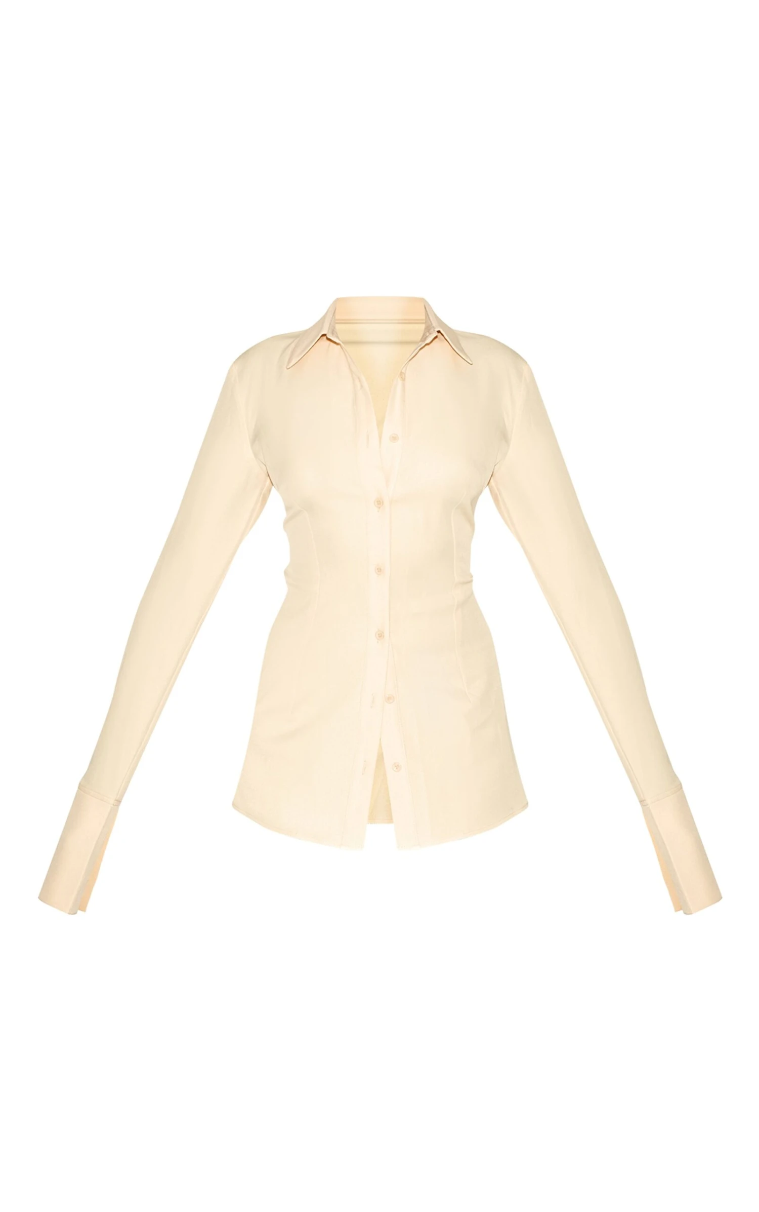 Prettylittlething Butter Yellow Woven Fitted Shirt 5 Prettylittlething Butter Yellow Woven Fitted Shirt - Image 5