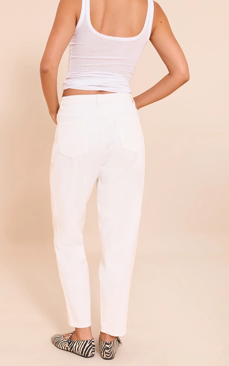 Prettylittlething White High Waist Mom Style Jeans 3 Prettylittlething White High Waist Mom Style Jeans - Image 3