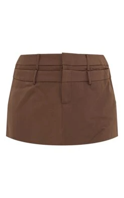 Prettylittlething Chocolate Tailored Woven Double Waistband Mini Skirt -Pretty Little Thing Shop e4e272bac81754b590f1aa41dba8f61a8d93a4fc cnk0338 6
