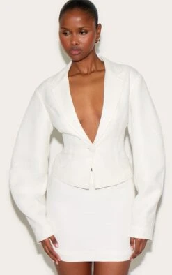 Prettylittlething Cream Boucle Cinched Waist Blazer 6 Prettylittlething Cream Boucle Cinched Waist Blazer -Pretty Little Thing Shop e578f5794a6a1f434bfb5cc14b3e86464a095714 CNM1812 1 cream boucle cinched waist blazer