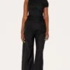 Prettylittlething Black Woven Ruched One Sleeve Jumpsuit -Pretty Little Thing Shop e5c81a17f742068646d81544f1a5bb0ee9b65323 CNM0443 1 black woven ruched one sleeve jumpsuit