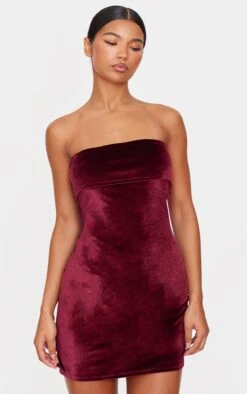 Prettylittlething Burgundy Velvet Bandeau Fold Over Mini Dress -Pretty Little Thing Shop e5f0c654d72b015c960c819ca84c0a4e095c8012 cnl0865 3