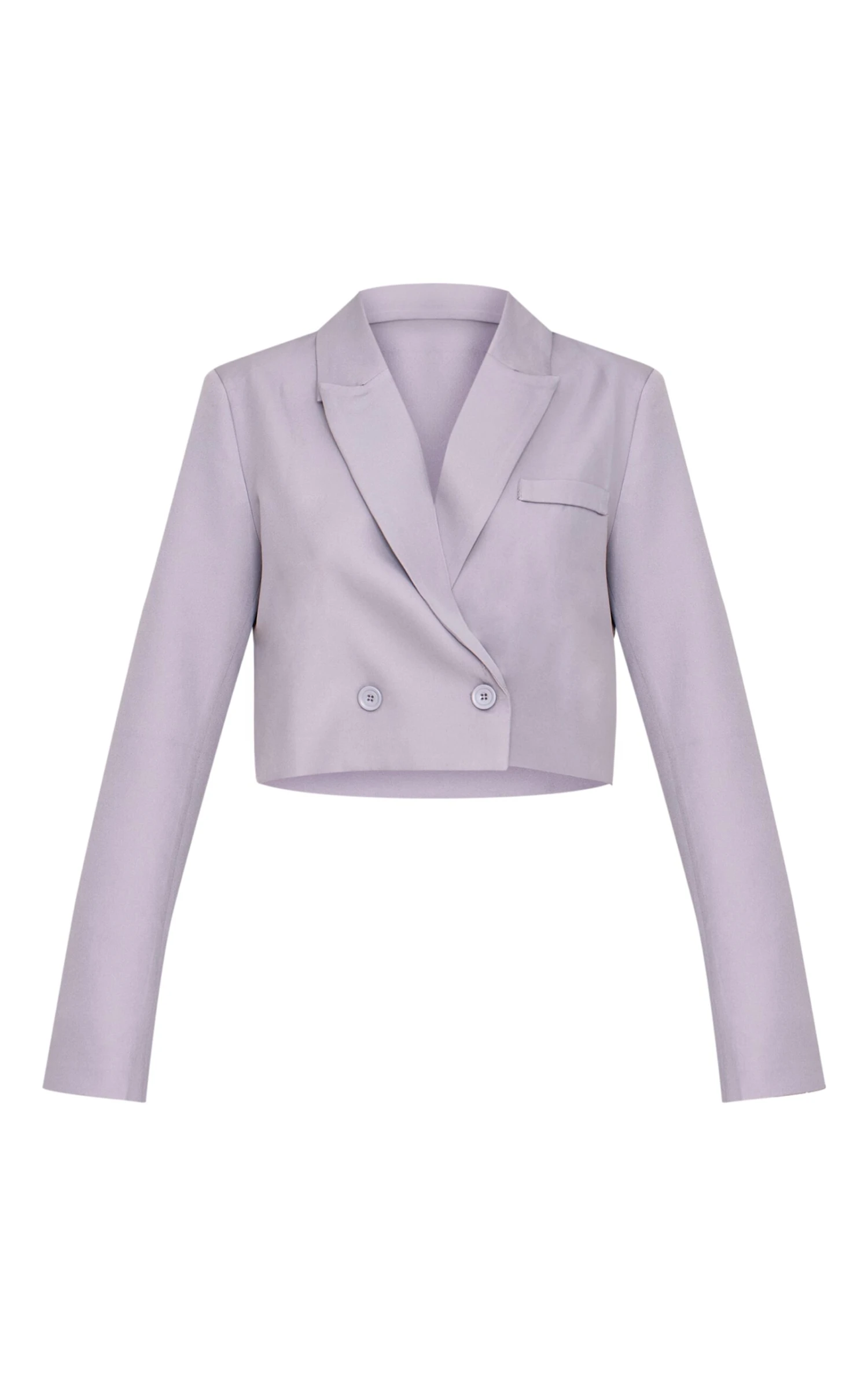 Prettylittlething Grey Woven Cropped Shoulder Padded Blazer 5 Prettylittlething Grey Woven Cropped Shoulder Padded Blazer - Image 5