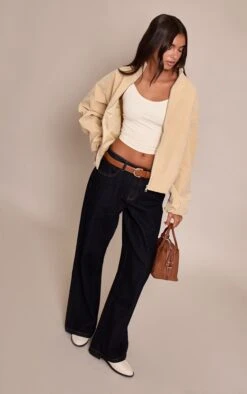 PrettyLittleThing Buttercream Faux Suede Zip-Front Bomber Jacket -Pretty Little Thing Shop e6197603a97a3aa173dfd104b564329fb606a1e8 CNN8563 3 buttercream suede bomber jacket