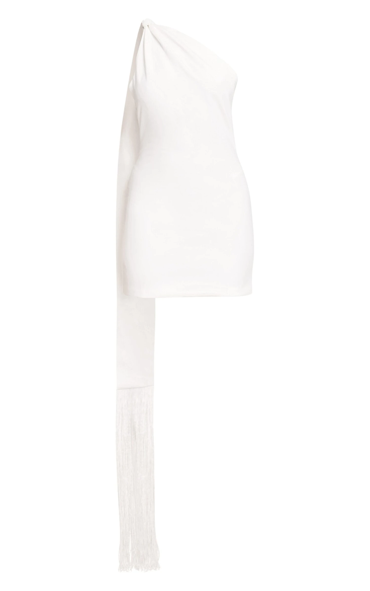 Prettylittlething White Woven Fring Scarf Detail Mini Dress 5 Prettylittlething White Woven Fring Scarf Detail Mini Dress - Image 5