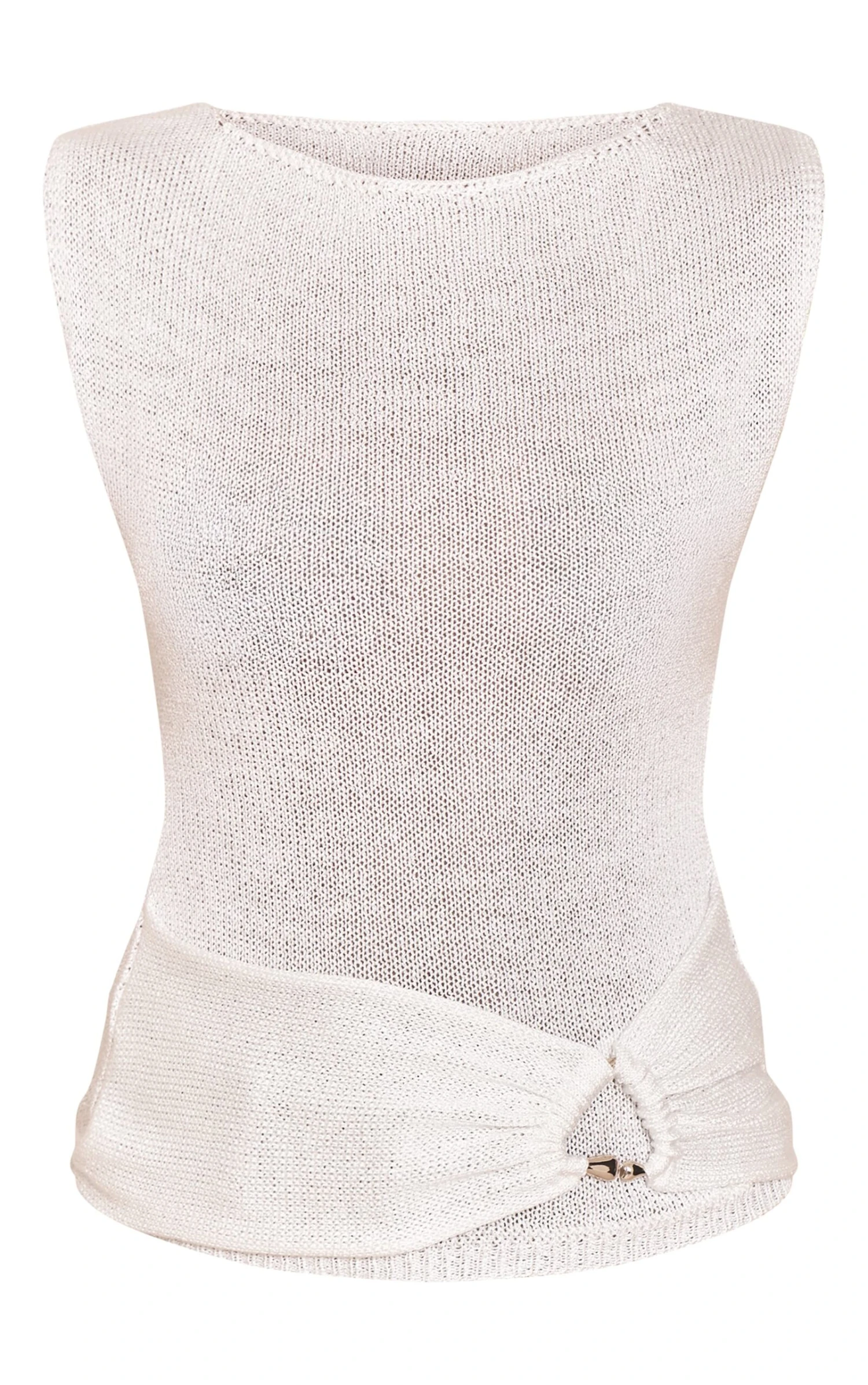 Off White Boat Neck Filagree Trim Top 5 Off White Boat Neck Filagree Trim Top - Image 5