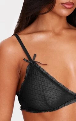 Prettylittlething Black Textured Mesh Frill Edge Triangle Bra -Pretty Little Thing Shop e677deb9b7a62783ba3b612ddf14bf80415a0172 CNL2601 4