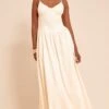 Cream Woven Strappy Bust Detail Maxi Dress