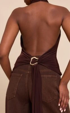 Prettylittlething Chocolate Double Layer Slinky Backless Trim Detail Long Top -Pretty Little Thing Shop e6d18647f3310ad79481f288ab135ae98f866b86 CNN0187 4 chocolate double layer slinky backless trim detail long top