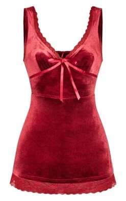 Prettylittlething Burgundy Velvet Ribbon Trim Romper -Pretty Little Thing Shop e6fd664ed1ed7451c12568b5a2897e5a0529c7b1 cnk8163 5