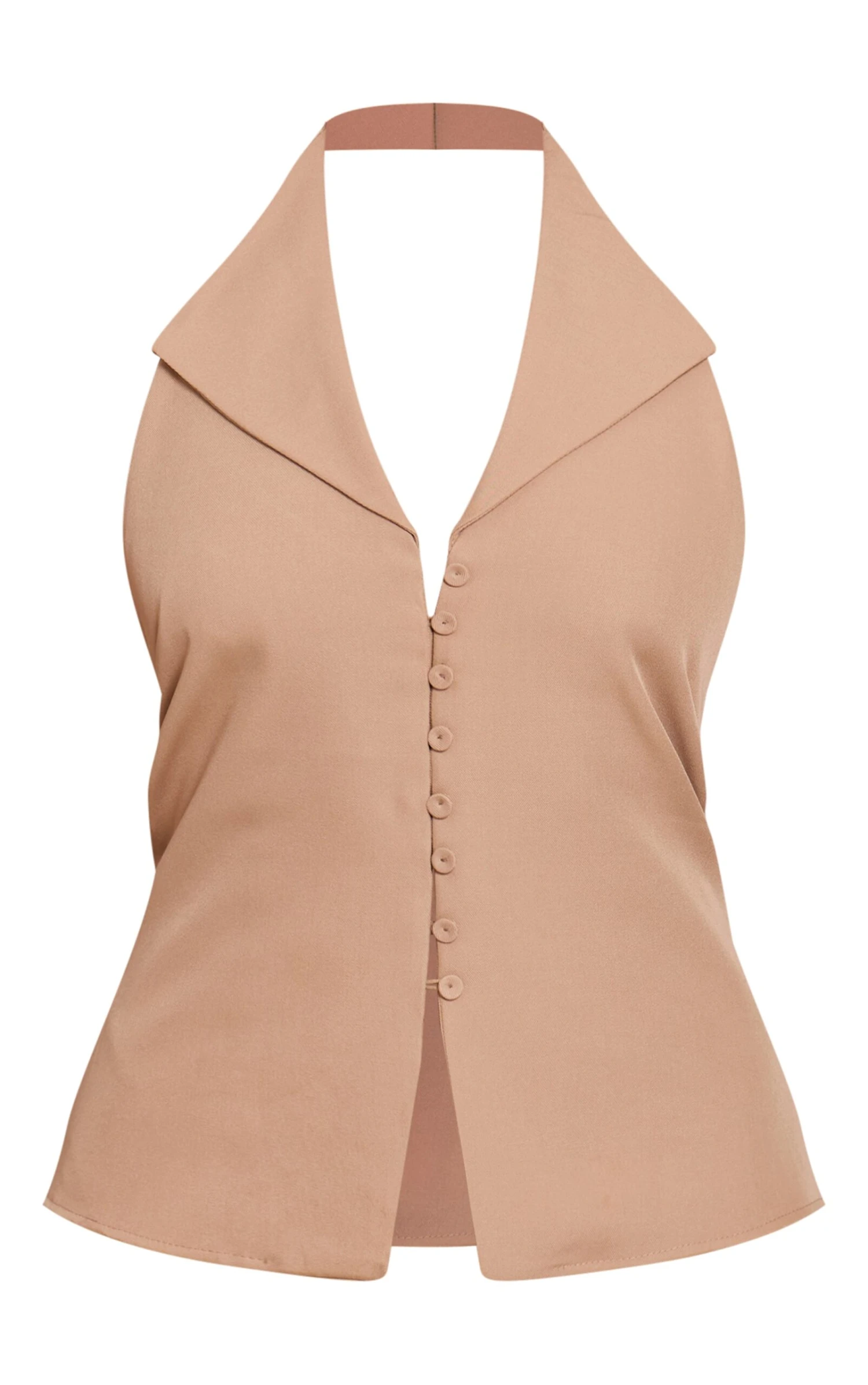 Mocha Collar Button Down Detail Romper 5 Mocha Collar Button Down Detail Romper - Image 5