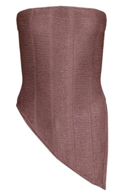 Prettylittlething Mushroom Textured Asymmetric Hem Bandeau Top -Pretty Little Thing Shop e771ec5032abee4392dcca43bb62e8378315b617 CNO5802 5 mushroom textured asymmetric hem bandeau top