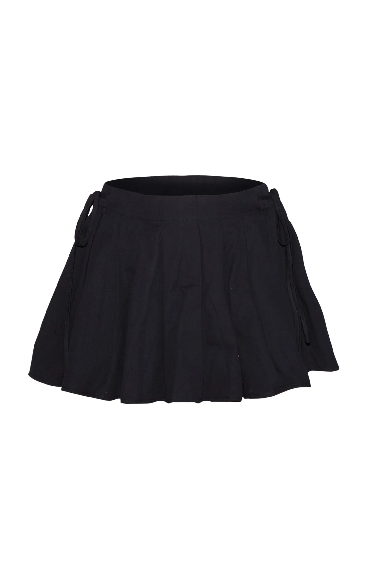 Prettylittlething Black Cotton Ruched Side Pleated Mini Skirt 6 Prettylittlething Black Cotton Ruched Side Pleated Mini Skirt - Image 6