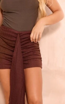 Chocolate Textured Rib Drape Front Ruched Mini Skirt 10 Chocolate Textured Rib Drape Front Ruched Mini Skirt -Pretty Little Thing Shop e7f3aeba80ac0cb7f6b0221c175a6312d8fff00f cnh5952 5