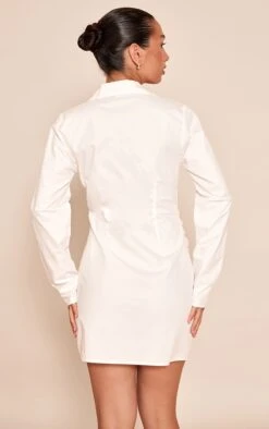 Prettylittlething White Wrap Detail Long Sleeve Shirt Dress -Pretty Little Thing Shop e7f52a1d1f114ac52da585d0e7ff0de59ee20ed7 CNN7309 2 white wrap detail long sleeve shirt dress