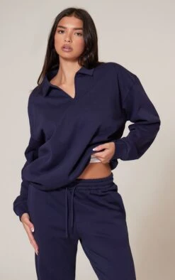 Prettylittlething Navy Premium Wide Leg Sweat Sweatpants -Pretty Little Thing Shop e84ecb658e7b0f49646889e285155f8b9251f371 cnk3260 4
