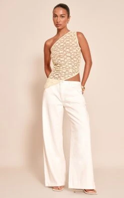 Lemon Textured Lace Asymmetric Sleeveless Top -Pretty Little Thing Shop e8b9975e29ab85c70622657f33e1e1b7a2de3a3d CNO1022 3 lemon textured lace asymmetric sleeveless top