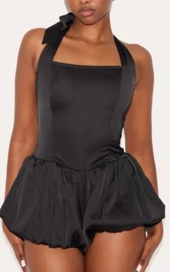 Prettylittlething Black Satin Halter Neck Puffball Romper 8 Prettylittlething Black Satin Halter Neck Puffball Romper -Pretty Little Thing Shop e8de51816bf0cdee590e32cb6e177f3be50b0422 CNL9241 4 black satin halter neck puffball playsuit