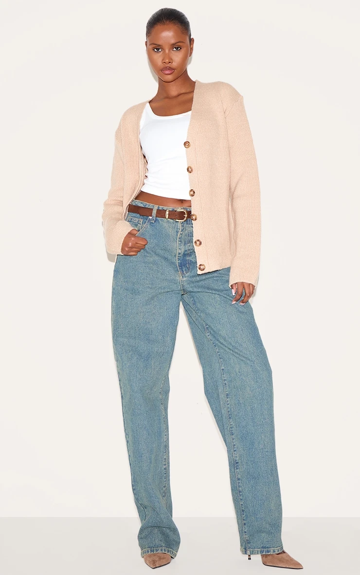 Prettylittlething Oatmeal Chunky Knit Longline Cardigan 3 Prettylittlething Oatmeal Chunky Knit Longline Cardigan - Image 3