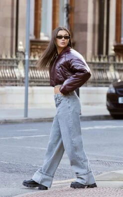 Prettylittlething Cherry Red Faux Leather Crinkled Puffer Bomber -Pretty Little Thing Shop e9544a85ca01d2b106cb73b58bada263c7a8081c cnk5429 3