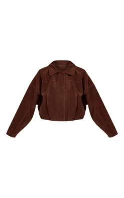 Chocolate Faux Suede Covered Placket Bomber Jacket -Pretty Little Thing Shop e97949d2ac34ff126895c3c9b45f63575b68032a CNN9958 5 chocolate faux suede covered placket bomber jacket