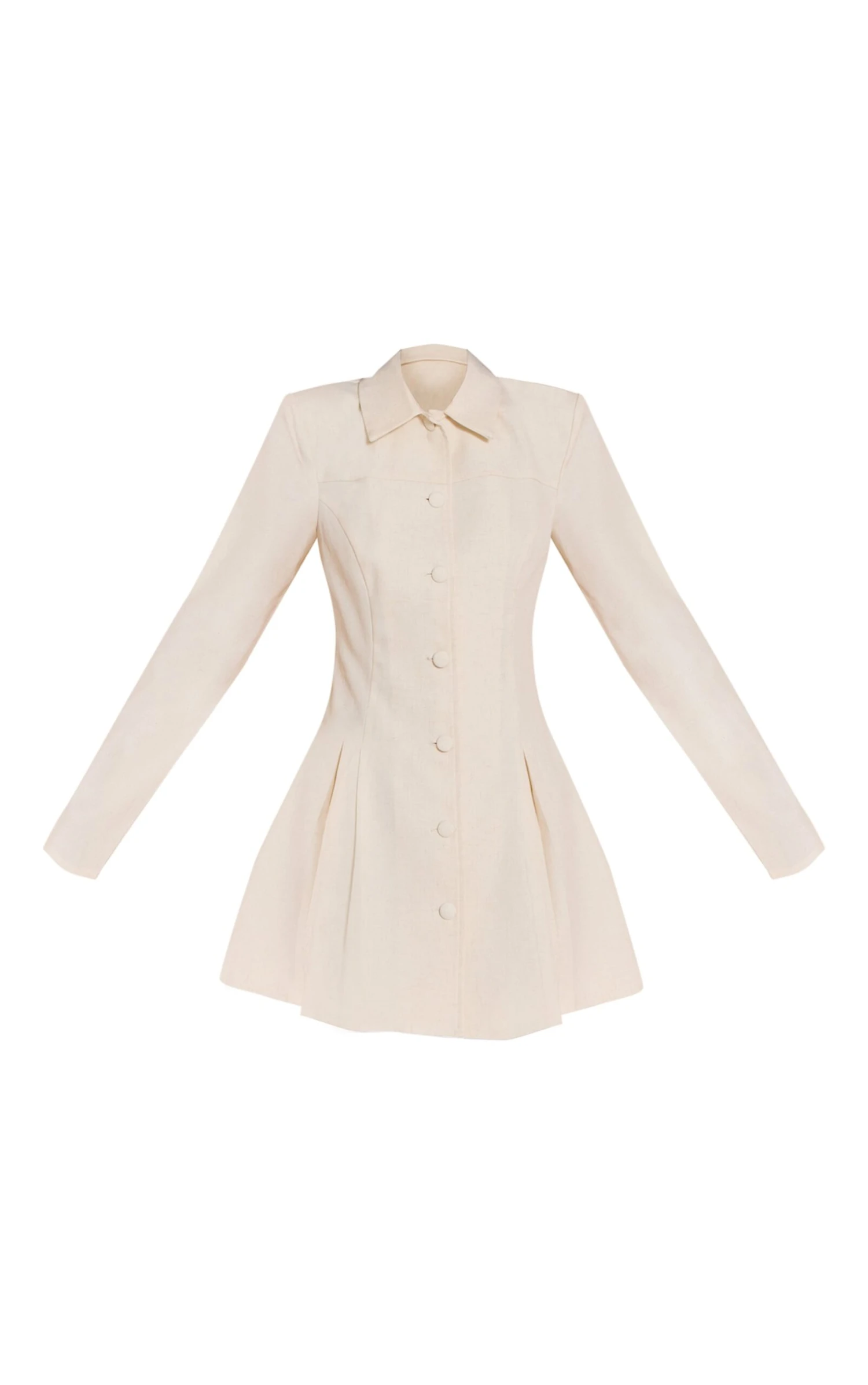 Prettylittlething Cream Button Up Pleated Shirt Dress 5 Prettylittlething Cream Button Up Pleated Shirt Dress - Image 5