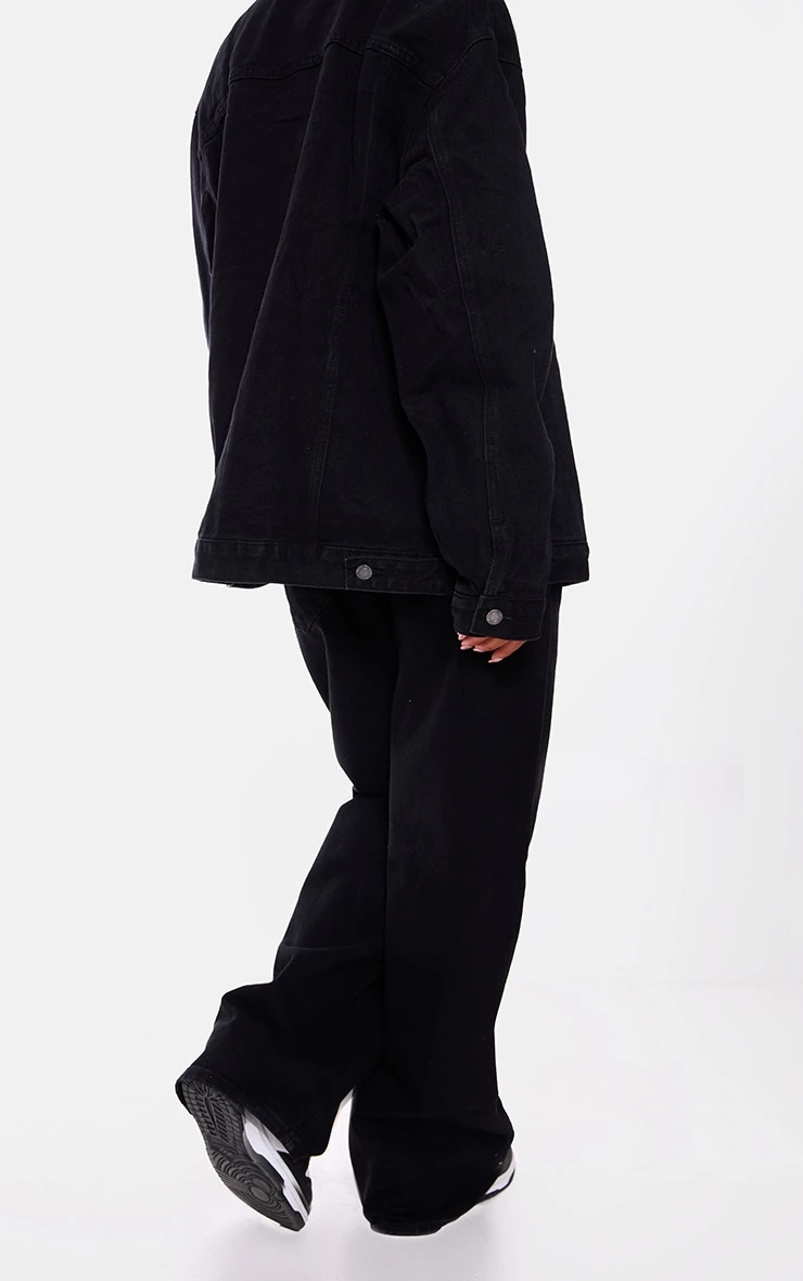 Prettylittlething Washed Black Low Rise Faded Boyfriend Jeans 3 Prettylittlething Washed Black Low Rise Faded Boyfriend Jeans - Image 3