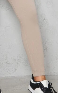 Prettylittlething Stone Structured Snatched Rib Cuffed Detail Leggings -Pretty Little Thing Shop eaf95030fae237220b21dfa226ac048335d1a717 CNA3617 4 stone structured contour rib cuffed detail leggings