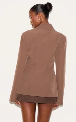 Prettylittlething Mushroom Cinched Waist Lapel Point Detail Blazer -Pretty Little Thing Shop eb7c111e270e58909118d16d2aa578d44e9aff5e CNM1414 2 mushroom cinched waist lapel point detail blazer