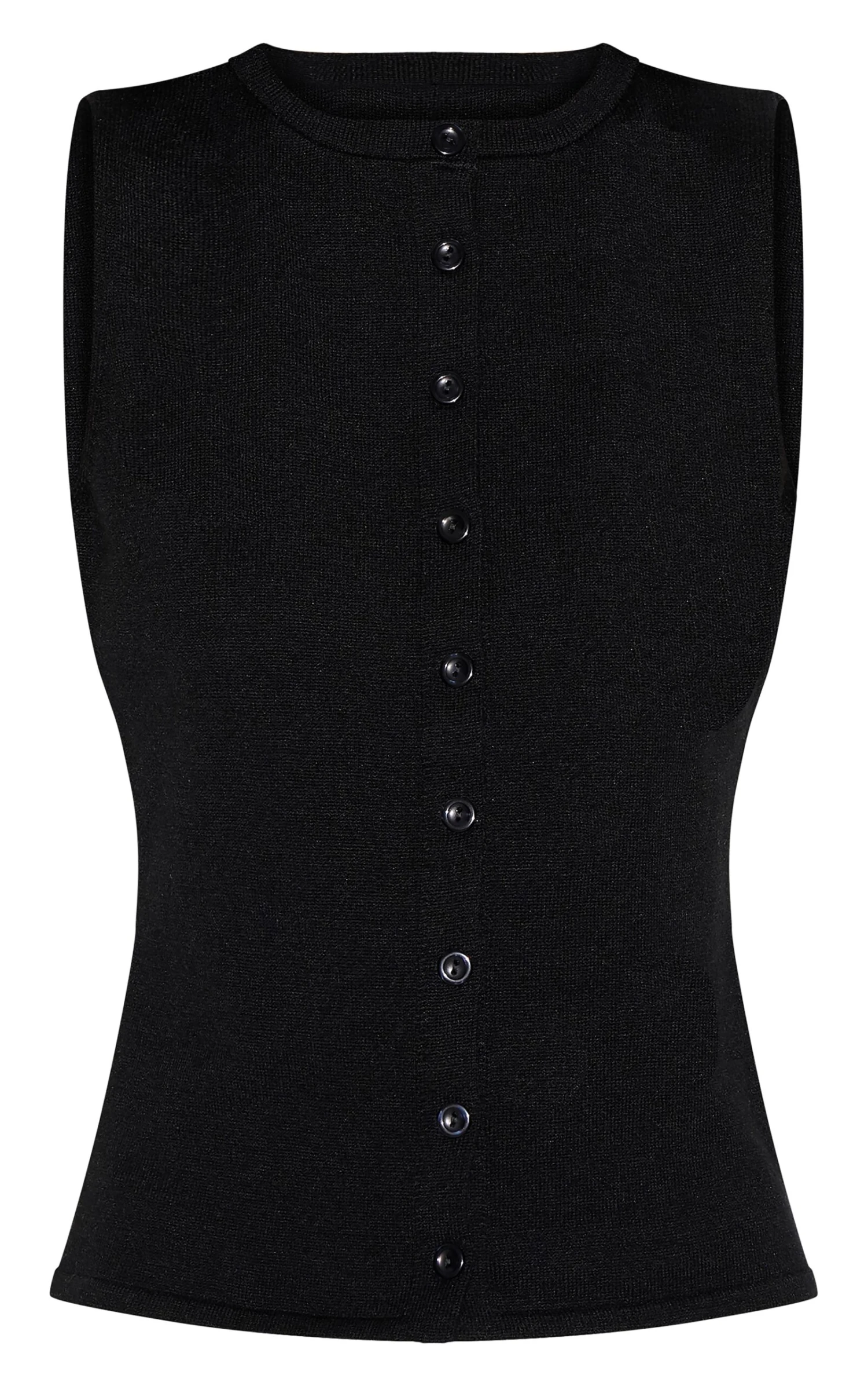 Prettylittlething Black Button Through Sleeveless Top 5 Prettylittlething Black Button Through Sleeveless Top - Image 5