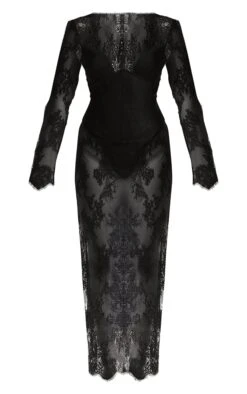 Prettylittlething PLT Label Black Lace Corset Long Sleeve Midaxi Dress -Pretty Little Thing Shop ec13ea61b817546e8f15fb5815f38b1aab38a76c CNO4166 7 plt label black lace corset long sleeve midaxi dress