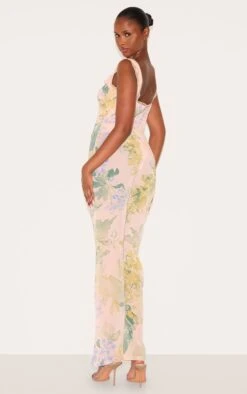 Prettylittlething Pink Floral Printed Chiffon Corset Detail Flared Jumpsuit -Pretty Little Thing Shop ec46a0e3b1f027dddcd784048da5411aafc609ff CNL9225 2 lemon floral printed chiffon corset detail flared jumpsuit