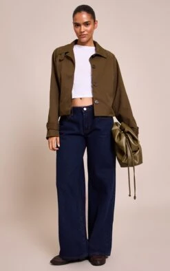 Prettylittlething Khaki Long Sleeve Trench Style Jacket -Pretty Little Thing Shop ec9b765b1755154d14f2c41d0735b5fec1980694 CNN2519 3 khaki long sleeve trench style jacket