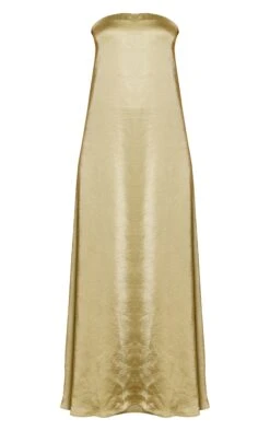Prettylittlething Green Textured Satin Bandeau Column Dress -Pretty Little Thing Shop eca5c14027bb0eb7a9b5bcc028b3109f3829097f CNN3507 5 green textured sarin bandeau column dress
