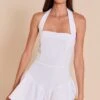 Prettylittlething White Halter Neck Drop Waist Floaty Romper -Pretty Little Thing Shop ecee8ad4f1f300d46924e95d7d8b0b1f10f27ecf CNN6322 1 white halter neck drop waist floaty playsuit