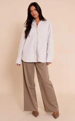 Prettylittlething Light Grey Cotton Oversized Cuff Shirt -Pretty Little Thing Shop ed31f401d81657a36c0a741181a85f5768ef6b0c CNN0874 3 light grey cotton oversized cuff shirt