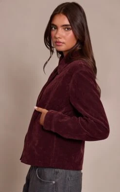 Prettylittlething Burgundy Faux Suede Concealed Placket Bomber Jacket -Pretty Little Thing Shop ed5c0099137c14e1d79ded0f330bdb064e3f9f98 CNN8370 4 burgundy faux suede concealed placket bomber jacket