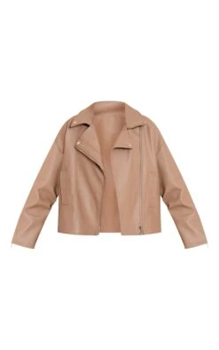 Prettylittlething Taupe Faux Leather Oversized Biker Jacket -Pretty Little Thing Shop ed6dd10f923280ab1c09b3743c942a1776000126 CNN8326 5 taupe faux leather oversized biker jacket