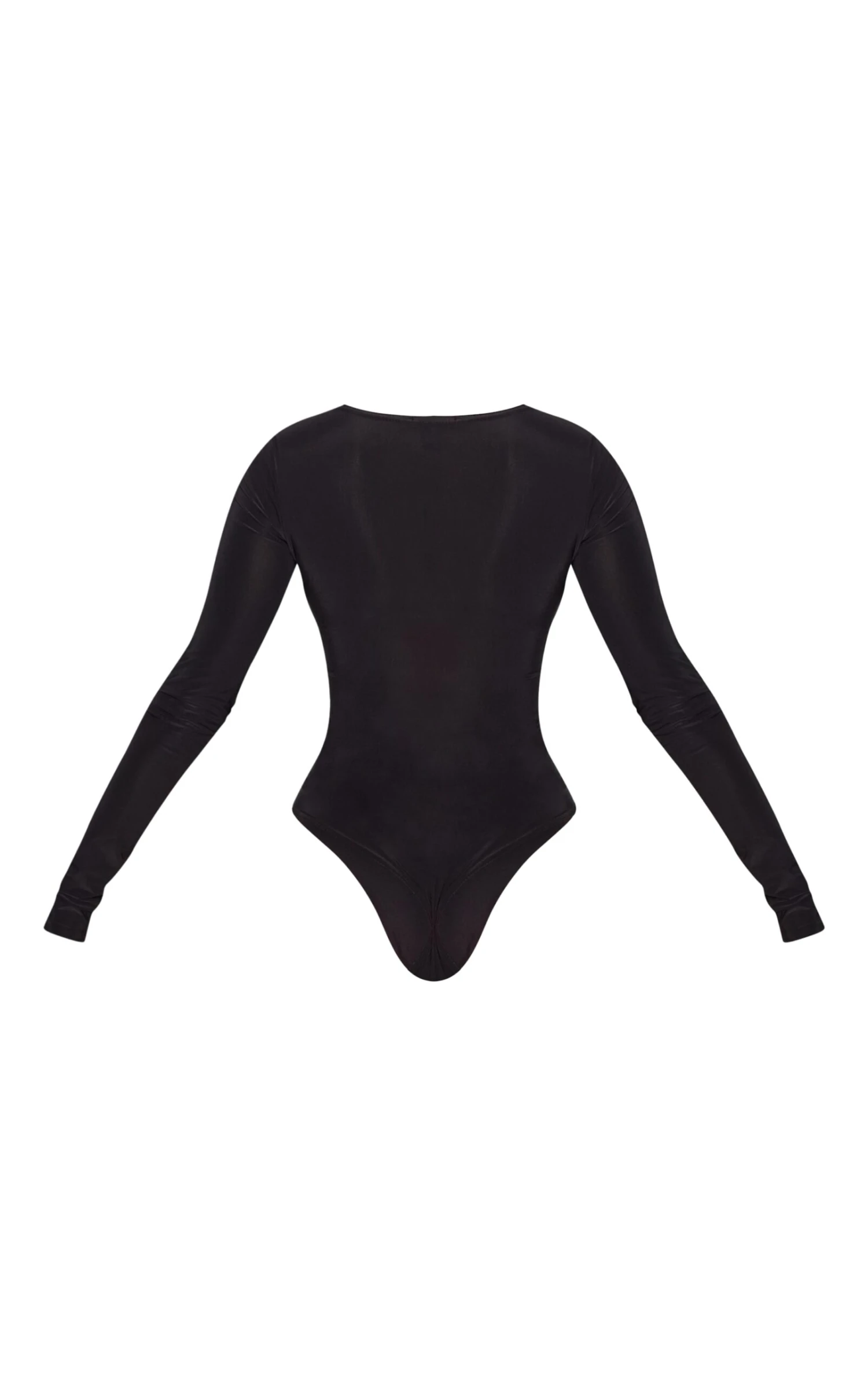 Prettylittlething Black Basic Slinky Long Sleeve Bodysuit 6 Prettylittlething Black Basic Slinky Long Sleeve Bodysuit - Image 6