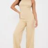 Camel Textured Halterneck Low Back Jumpsuit -Pretty Little Thing Shop ed793d354f9c95e3acb4908790e7ec71f6680013 cnh7904 3