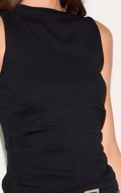 Prettylittlething Black Fine Knit High Neck Sleeveless Top -Pretty Little Thing Shop edf84a38f49b7367b531945890edcbd5404e11ae CNL7686 4 black fine knit high neck sleeveless top